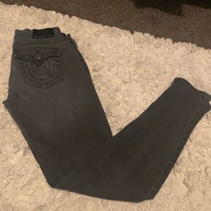 True Religion Brand Skinny Jeans Dark Gray Light Black Women’s 29 Button Pockets